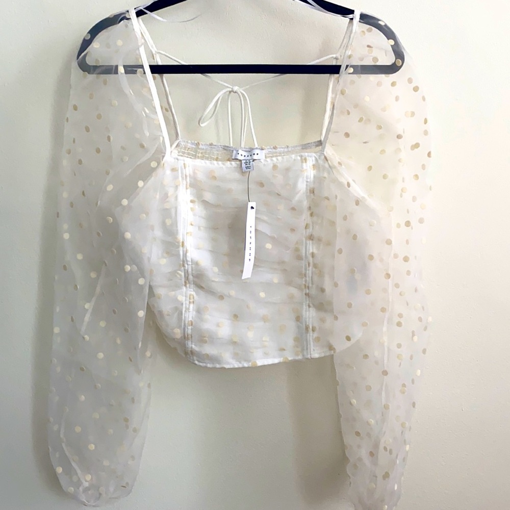Brand New White Ruffle Blouse from Top Shop
